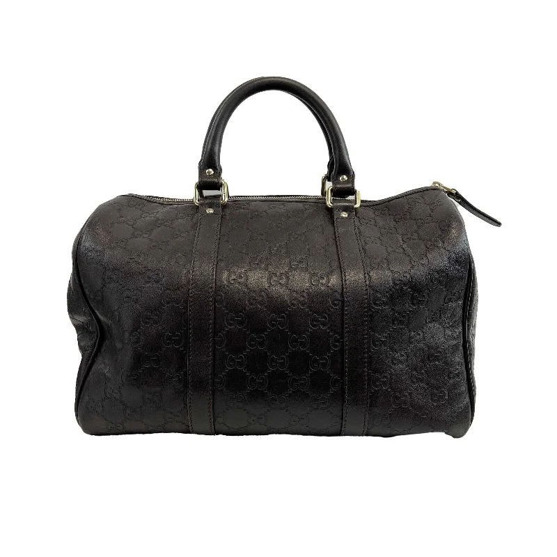 Women Gucci Sylvie bags with a crystal - embellished web stripeGUCCI - Embossed Leather Monogram Speedy Medium Brown Top Handle Bag