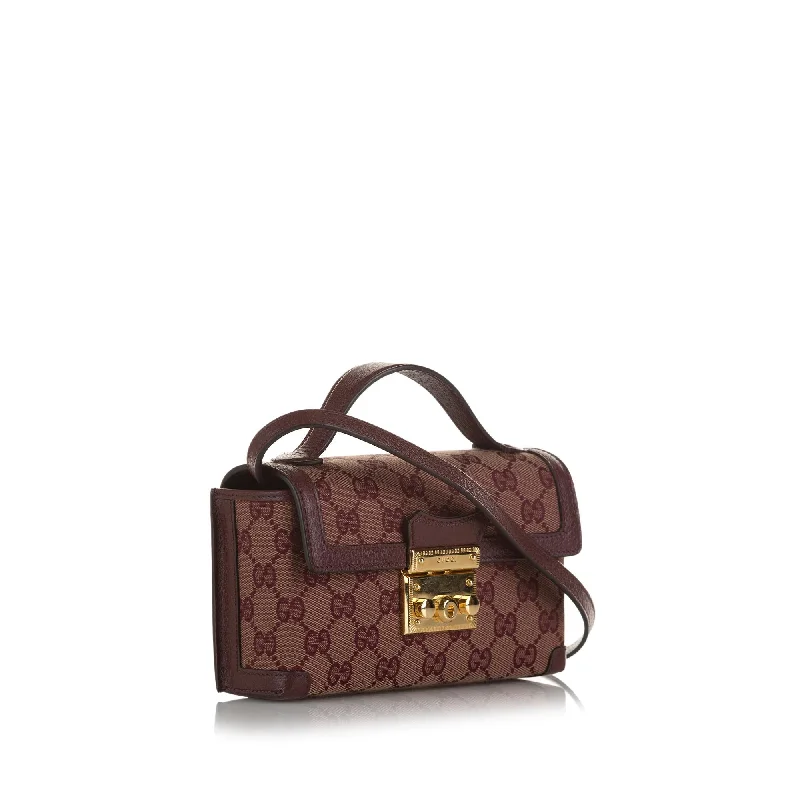 Women Gucci Sylvie bags with a detachable ribbon detailGucci GG Supreme Padlock Satchel (SHG-x5hOsB)