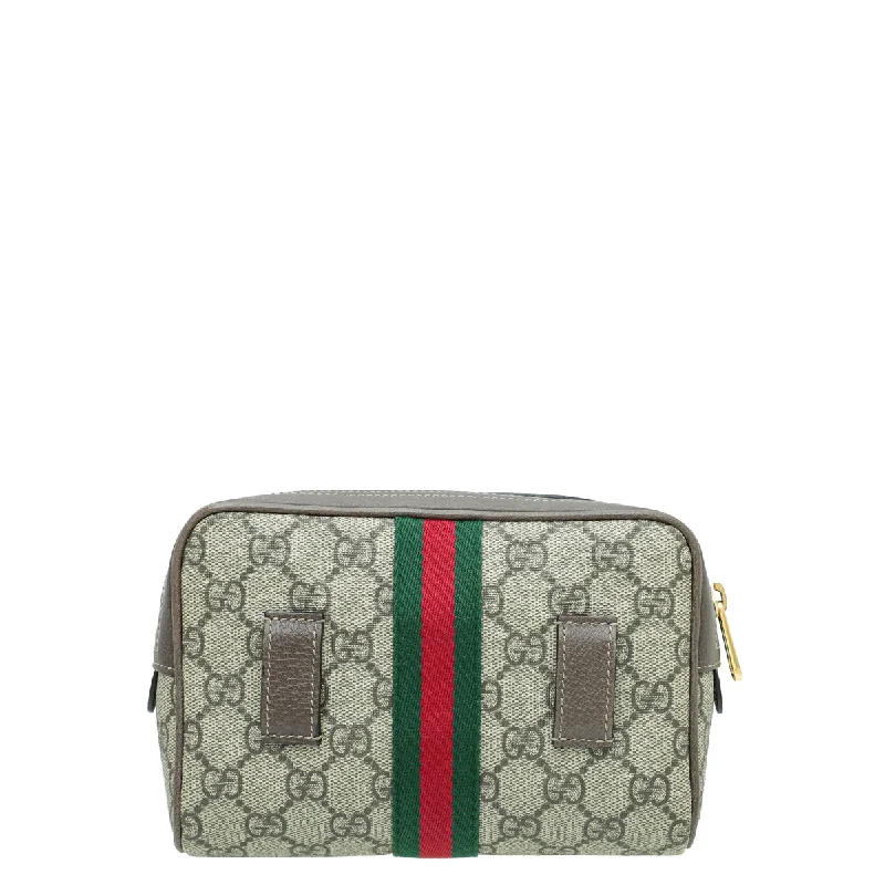 Ladies Gucci shoulder bags with a single - handle designGucci Bicolor GG Supreme Web Small Ophidia Belt Bag