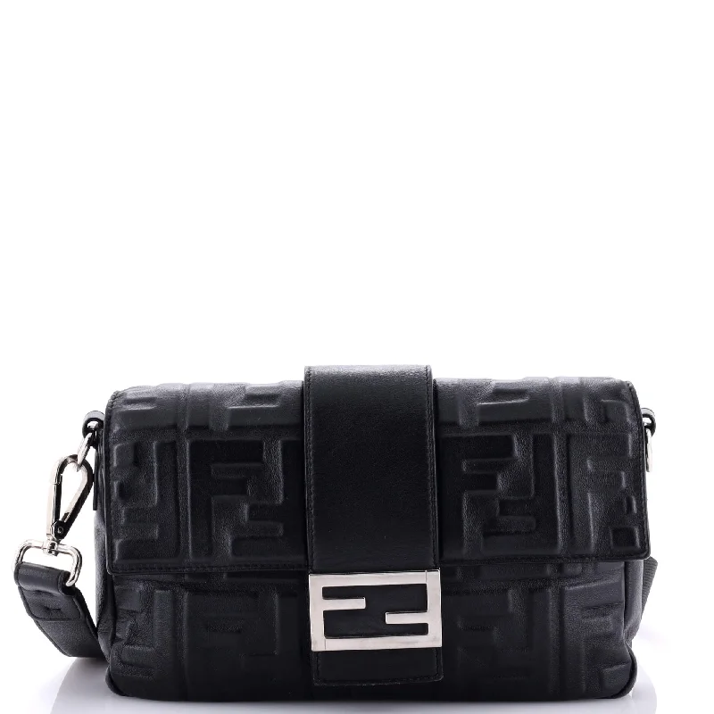 Ladies Fendi Peekaboo bags with a hand - stitched leather handle for artisanal charmBaguette Convertible Belt Bag Zucca Embossed Leather Medium