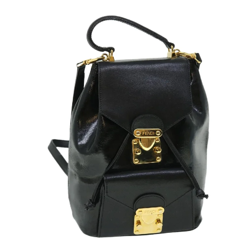 Ladies Fendi Peekaboo bags with a front - pocket organizer for quick access to essentialsFENDI Backpack Leather Black  bs7930