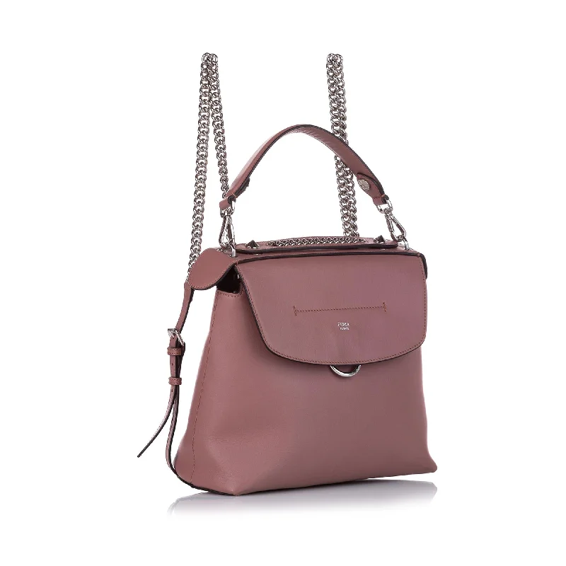 Ladies Fendi Peekaboo bags with a textured leather surface for a more tactile and luxurious feelFendi Back To School Leather Backpack (SHG-25926)