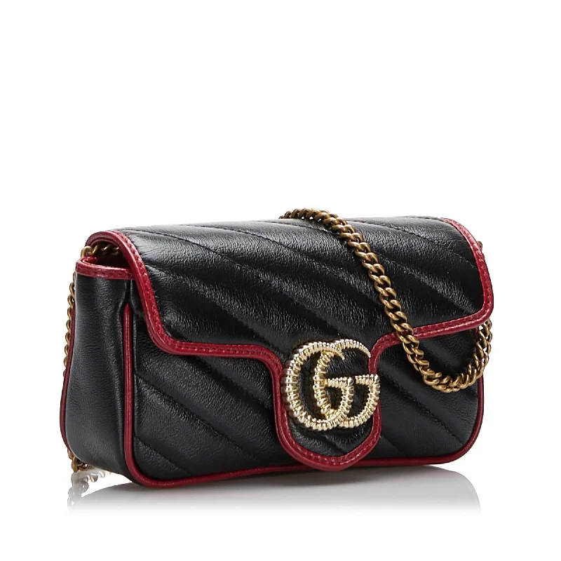 Women Gucci Sylvie bags with a crystal - embellished web stripeGucci GG Marmont Torchon Crossbody Bag (SHG-K8PklR)