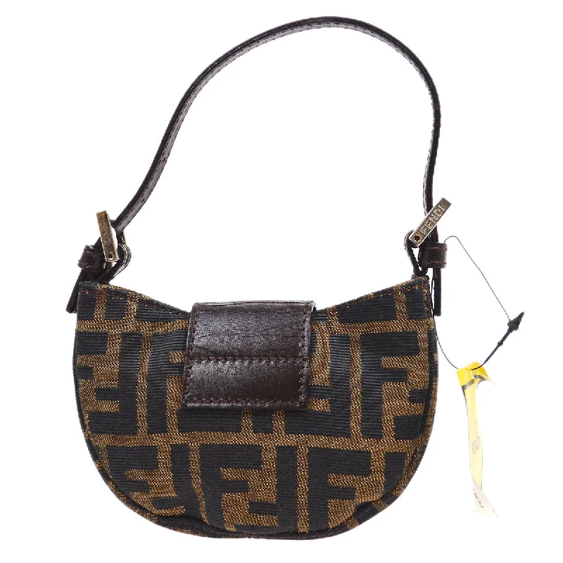 Fendi tote bags with a self - cleaning interior lining for easy maintenanceFENDI 1990s Zucca Handbag Micro Brown 38791