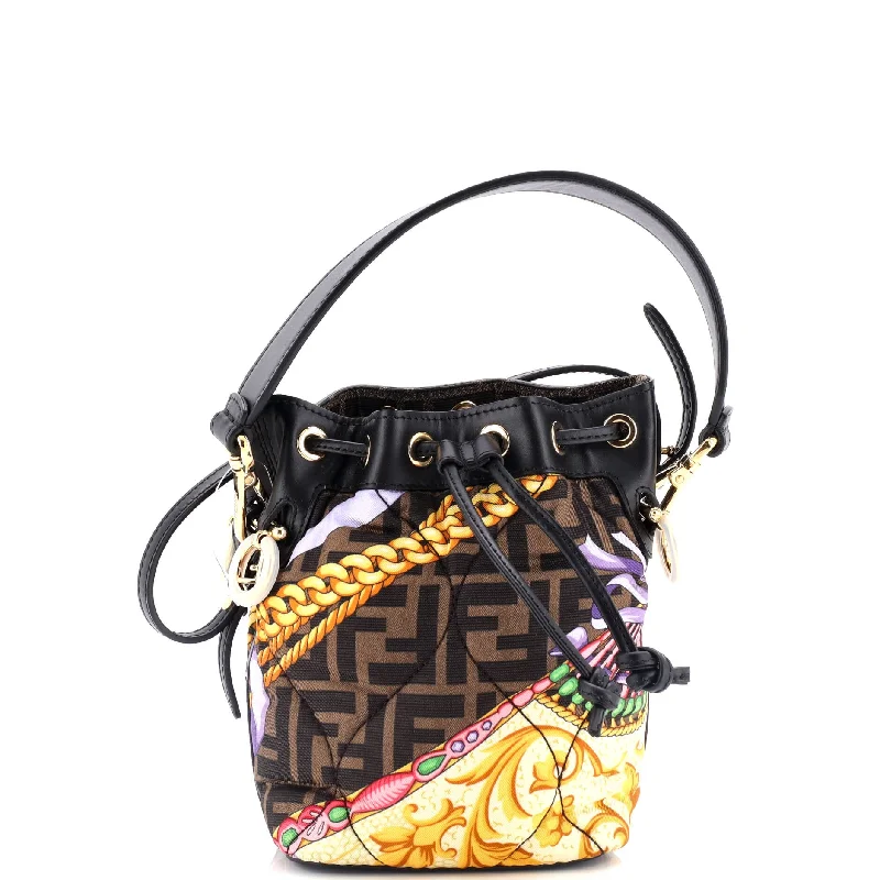 Fendi Baguette bags with a studded leather trim for a bold and edgy lookx Versace Fendace Mon Tresor Bucket Bag Quilted Printed Zucca Silk Mini