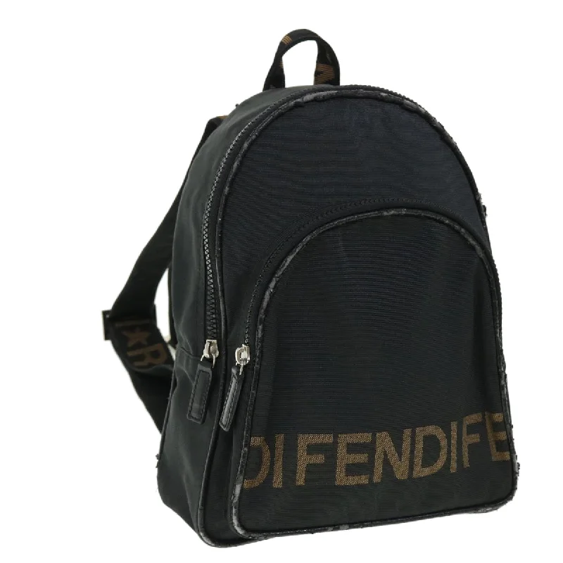 Fendi bags with a zip - top closure and a front - pocket for quick access to keys and cardsFENDI Backpack Nylon Black  50596