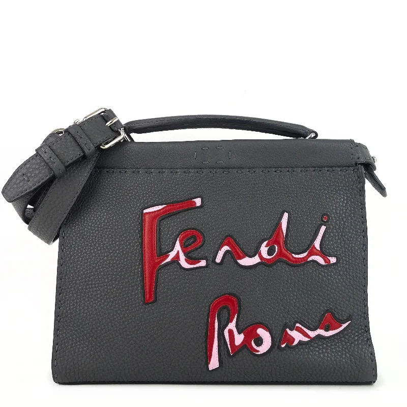 Medium - sized Fendi shoulder bags in rich, deep colors like burgundy for a sophisticated appearancePeekaboo Fit Mini Selleria Leather Patch Bag