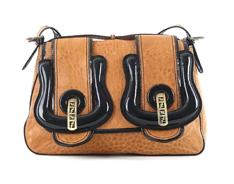 Fendi backpacks with a padded back panel for comfort during long - distance travelDouble B Buckle Distressed Leather Bag