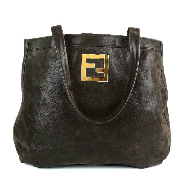 Fendi bags with a touch - screen - friendly pocket for using devices without taking them outTramezza Ultrasuede Tote Bag