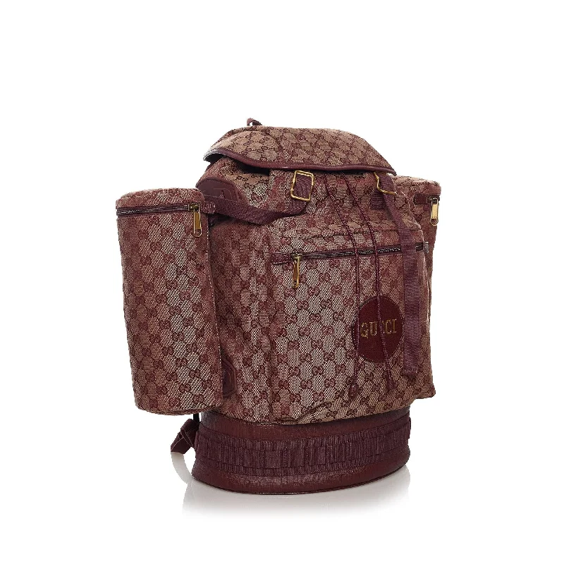 Women Gucci Sylvie bags with a crystal - embellished web stripeGucci GG Canvas Alpina Trekking Backpack (szkLlr)