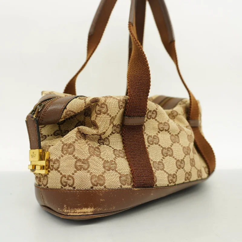 Women Gucci bags with interlocking G hardware for a classic lookGUCCIAuth  Handbag 92734 Women's GG Canvas Beige