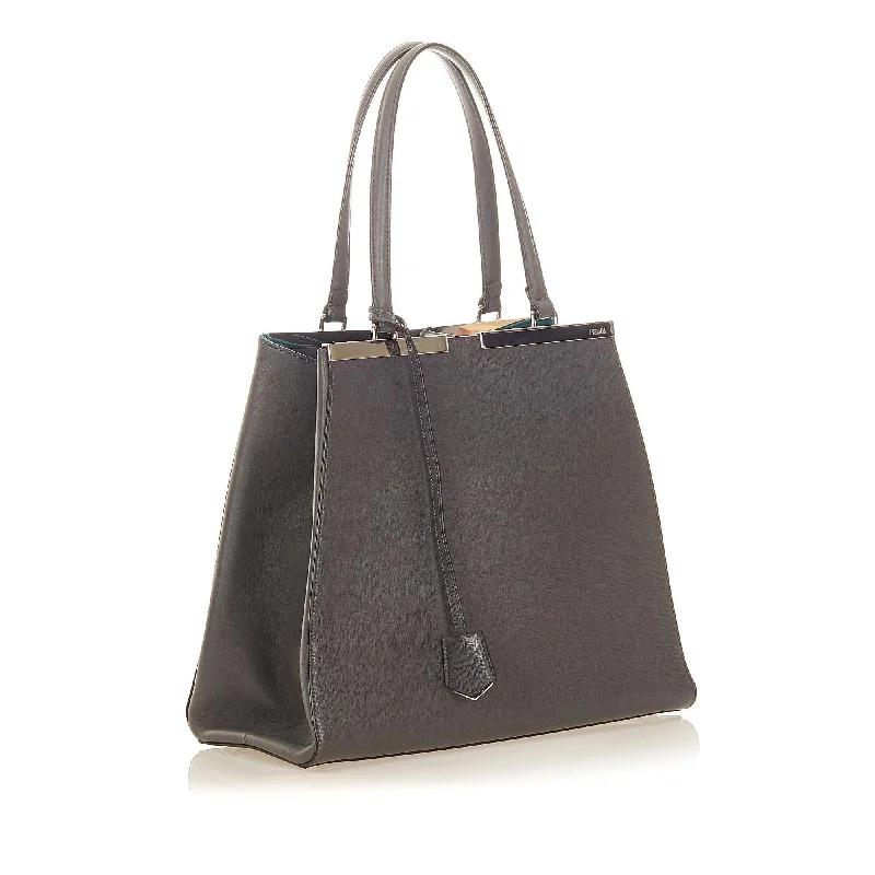 Fendi bags with a zippered interior pocket for separating items and keeping them organizedFendi 3Jours Leather Tote Bag (SHG-32164)