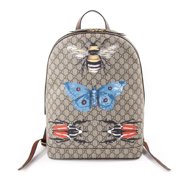 Ladies Gucci shoulder bags with a single - handle designGucci Supreme GG Insect Backpack