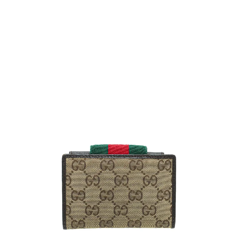 Women Gucci bags with a detachable mobile phone holderGucci Bicolor GG Web Small Wallet