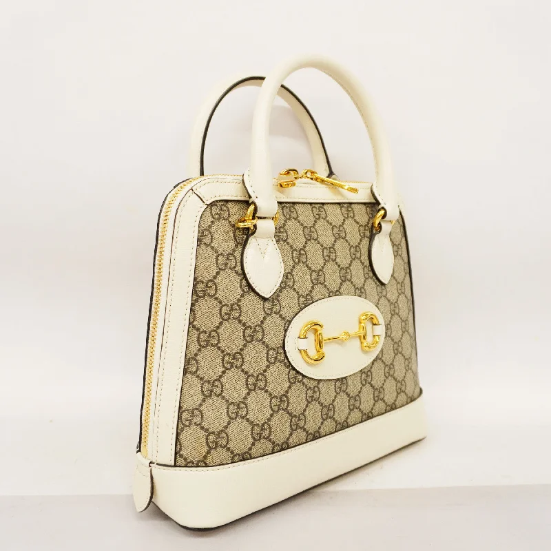 Gucci crossbody bags for women with adjustable leather strapsGUCCIAuth  Horsebit 2way Bag 621220 GG Supreme Beige,White