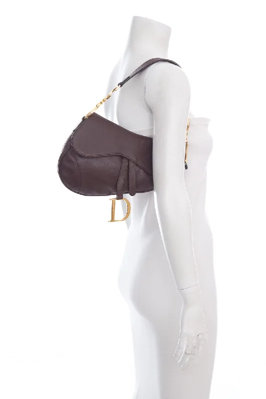 Christian Dior handbags with a back - pocket for quick storageDior Brown Saddle Handbag