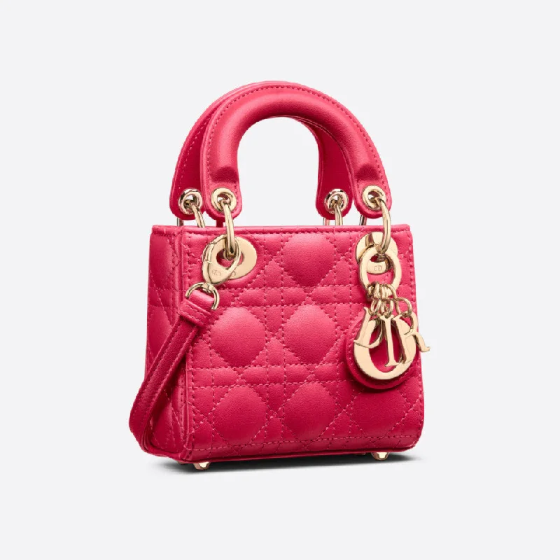 Christian Dior bags with a quilted pattern and gold - toned hardwareMICRO LADY DIOR BAG