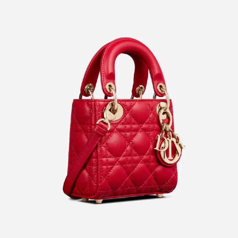 Luxury Christian Dior crossbody bags with a chain - link strapMICRO LADY DIOR BAG