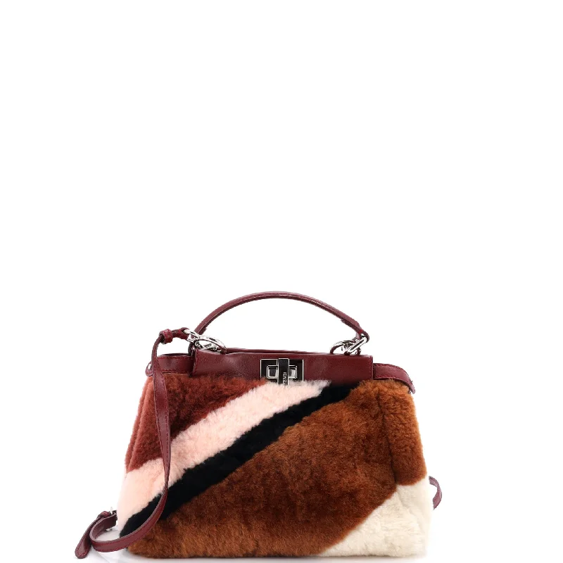 Fendi bags with a detachable sunglass holder for easy access to eyewearPeekaboo Bag Printed Shearling and Leather Mini