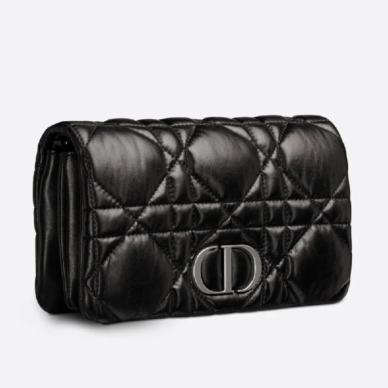 Christian Dior Saddle bags with a patent leather finish for a shiny lookMINI DIOR CARO MACROCANNAGE BAG