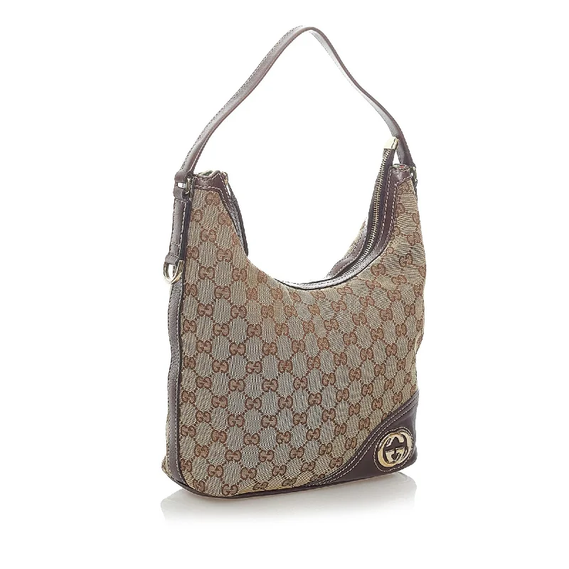 Women Gucci bags with a detachable mirror insideGucci GG Canvas Britt Shoulder Bag (33188)