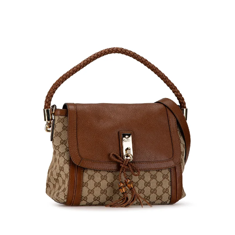 Women Gucci Sylvie bags with a detachable ribbon detailGucci GG Canvas Bella Satchel BcpI00)