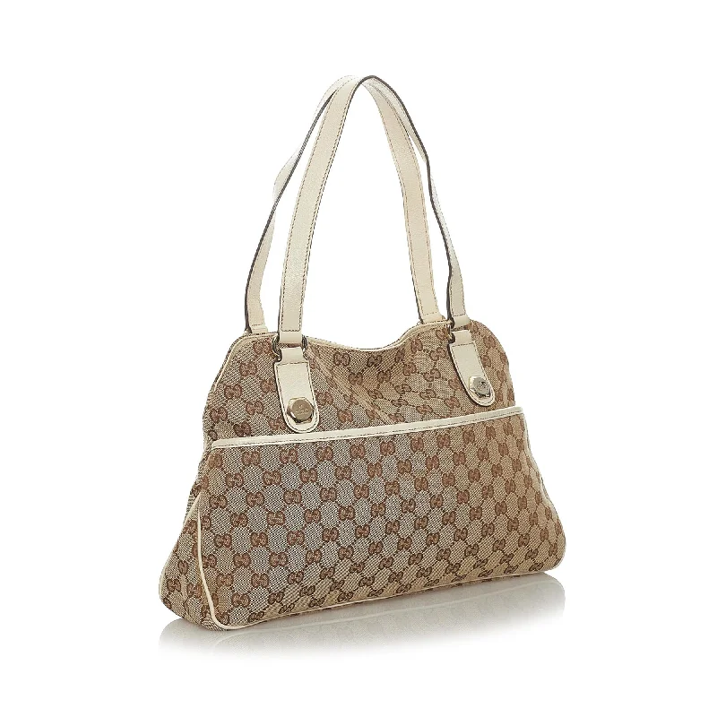 Women Gucci Sylvie bags with a crystal - embellished web stripeGucci GG Canvas Charmy Shoulder Bag (28979)