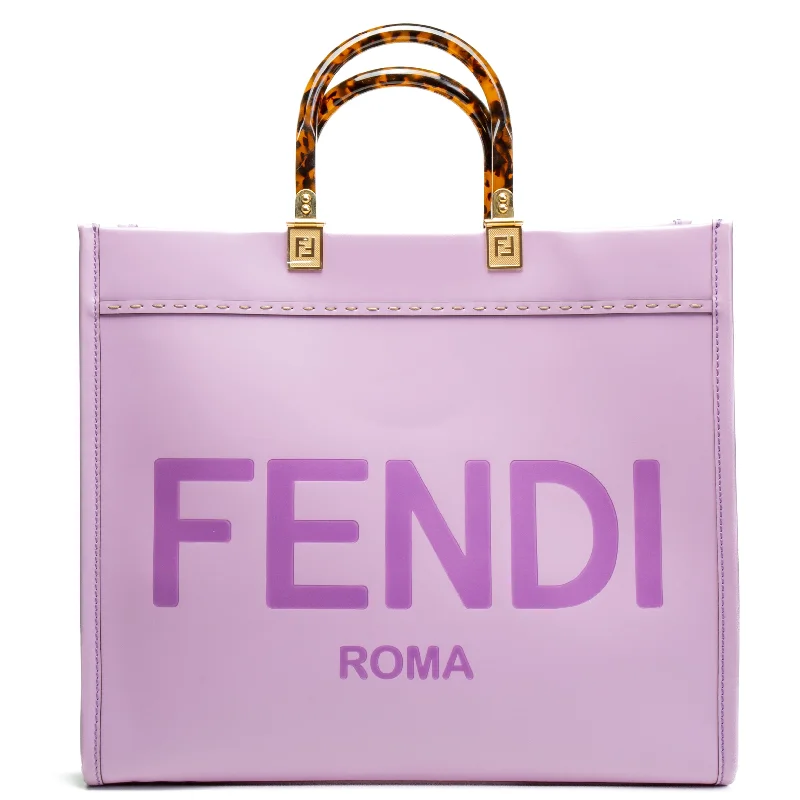 Fendi By The Way bags with a suede interior lining for a luxurious and soft feelFENDI Medium Sunshine Shopper Tote - Lilac