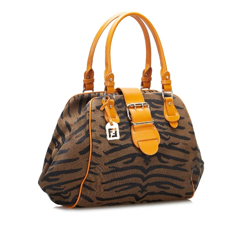 Fendi bags with a built - in USB charging port for keeping devices powered on the goFendi Animal Print Handbag (SHG-FwAKG4)