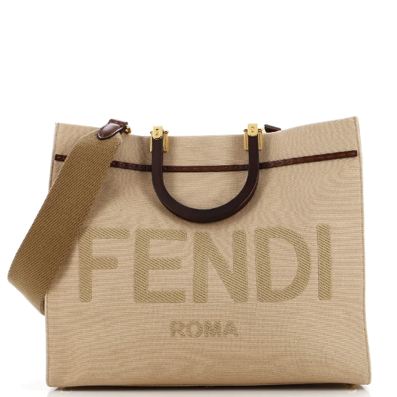 Fendi crossbody bags in a vibrant, neon color for a bold fashion statementSunshine Shopper Tote Canvas Medium