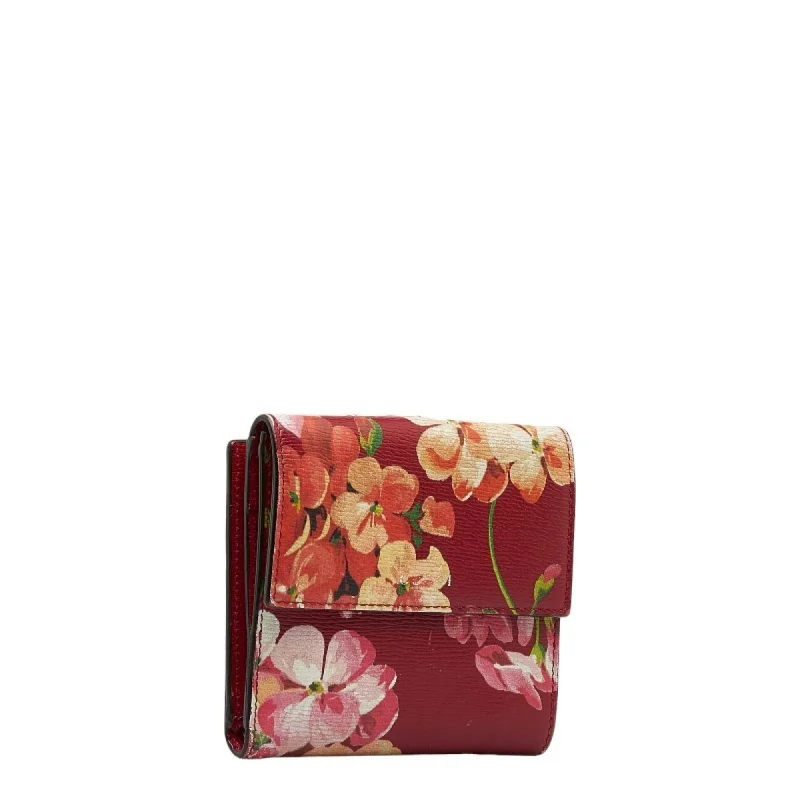 Gucci Marmont bags for women with a snakeskin - effect panelGUCCI Blooms French Flap W Bifold Wallet 410104 Red Multicolor Leather Women's