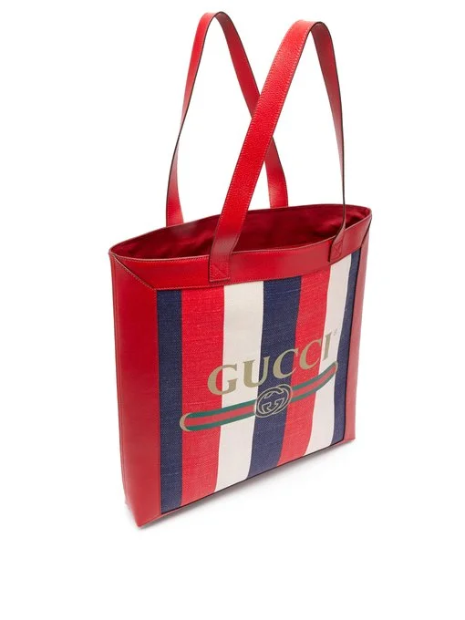 Women Gucci bags with a detachable mirror insideGucci Striped Large Tote Bag