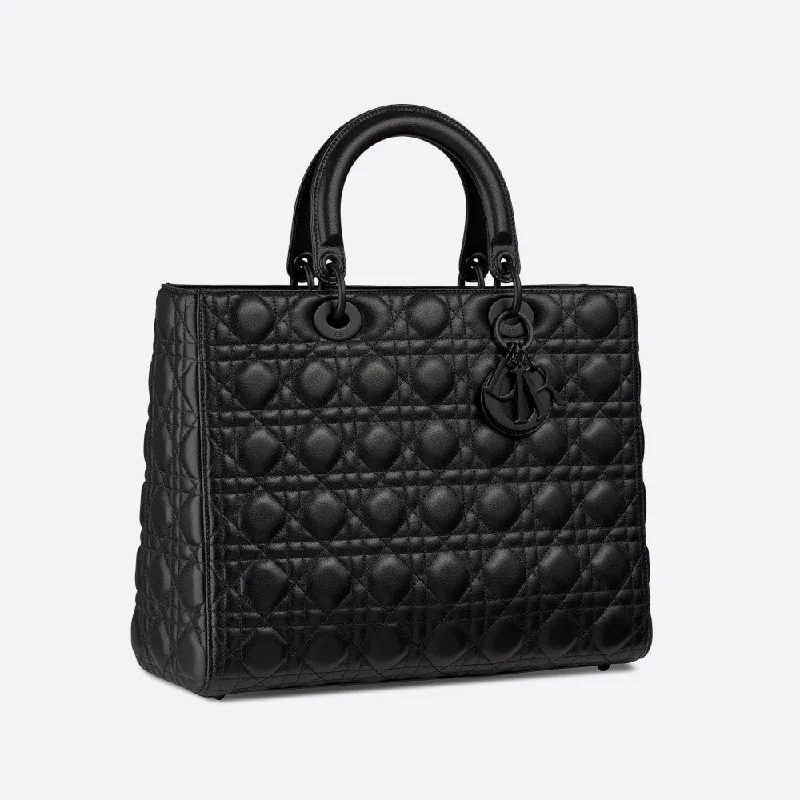 Christian Dior bags with a zip - top closure and multiple compartmentsLARGE LADY DIOR BAG