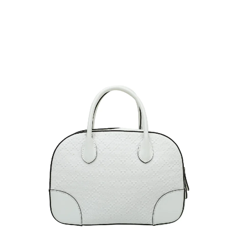 Women Gucci bags with a detachable mobile phone holderGucci White Bright Diamante Textured Top Handle Bag