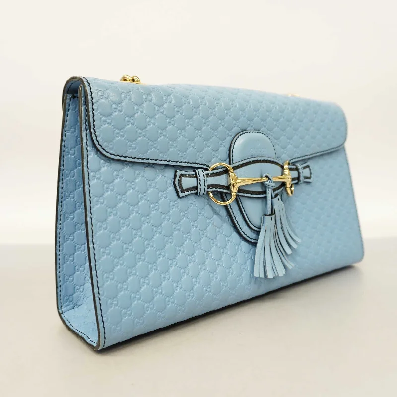 Gucci Marmont bags for women with a snakeskin - effect panelGUCCIAuth  Micro GG Emily 449635 Women's Leather Shoulder Bag Light Blue