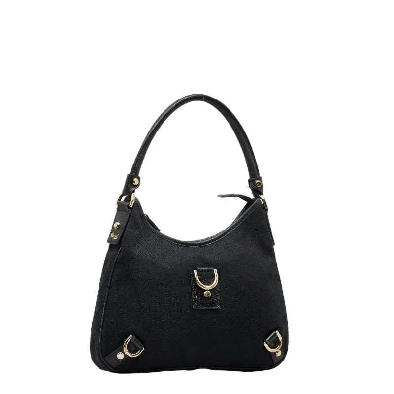 Ladies Gucci Dionysus bags with a detachable shoulder strapGUCCI GG Canvas Abbey 130738 Black Leather Women's