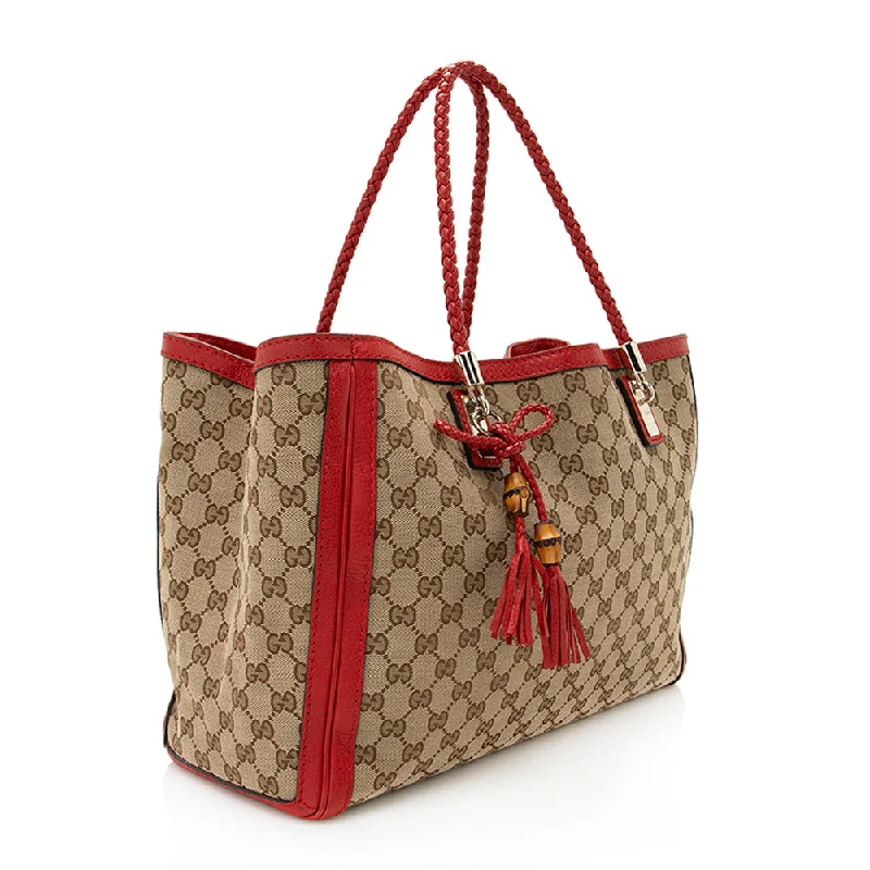 Ladies Gucci Dionysus bags with a detachable shoulder strapGucci GG Canvas Bella Medium Tote - FINAL SALE (SHF-19449)