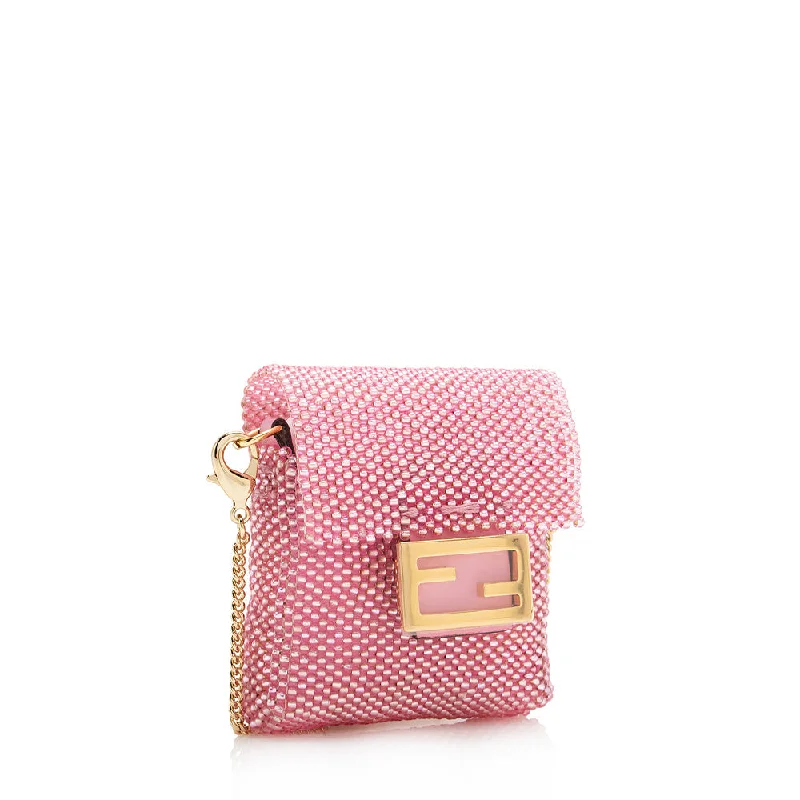 Fendi tote bags with a solar - powered charging panel for eco - friendly chargingFendi Beaded Mini Pico Baguette Charm Bag (SHF-17173)