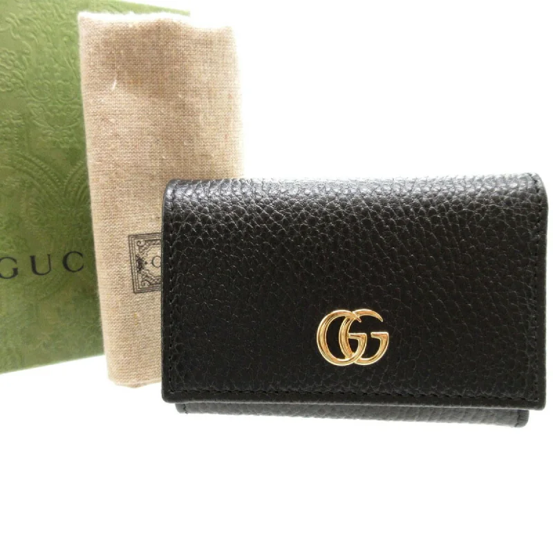 Gucci Marmont bags for women with a contrast - colored interiorGUCCI 644407 Double G Leather Black Wallet