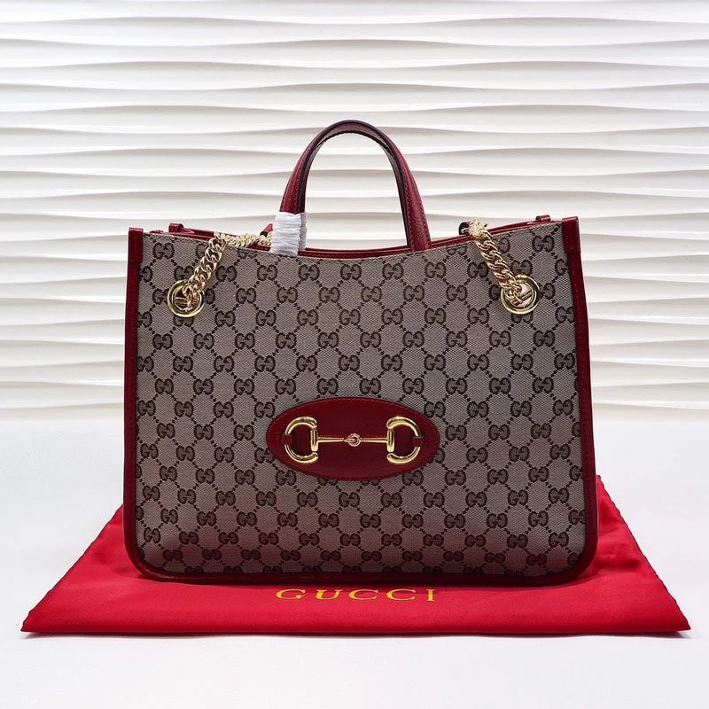 Women Gucci bags with a chain - link trim and a leather bodyWF - Gucci Bags - 1403