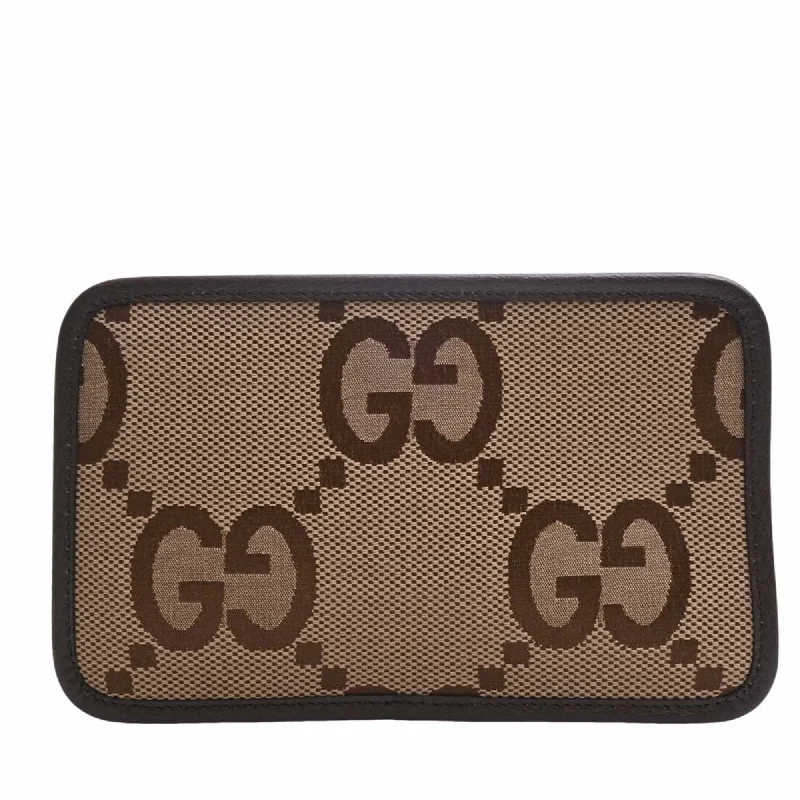 Gucci crossbody bags for women with adjustable leather strapsGUCCI Jumbo GG Canvas Mini Bag Shoulder 696075 Beige/Brown Women's