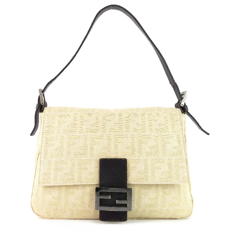 Ladies Fendi shoulder bags with a detachable key fob for easy key managementMama Forever Zucca Canvas Bag