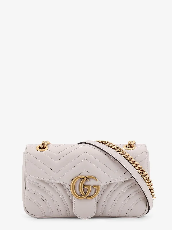 Women Gucci bags with a snap - button closure and a decorative charmGucci Woman Gucci Woman White Shoulder Bags