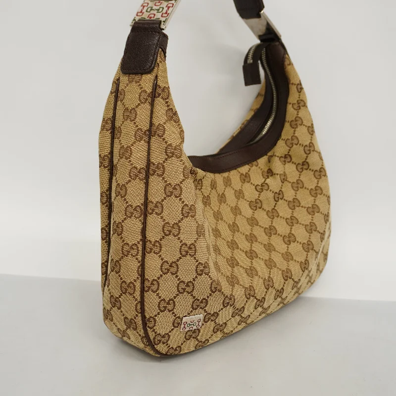 Gucci tote bags for women with a printed Gucci logoGUCCIAuth  Sherry Line Shoulder Bag 145757 Women's GG Canvas Beige,Brown