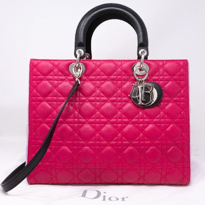 Fashion - forward Christian Dior tote bags for the modern womanLady Dior Large Pink Tricolor Leather