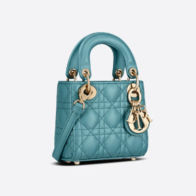 Christian Dior handbags with a detachable mirror for on - the - go touch - upsMICRO LADY DIOR BAG