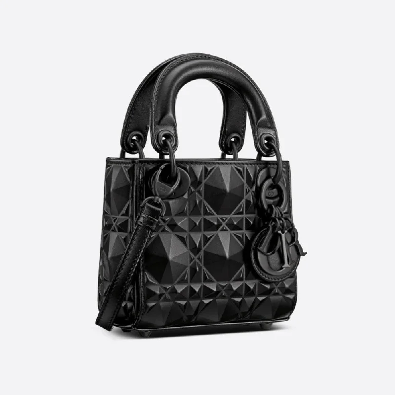 Christian Dior handbags with a detachable mirror for on - the - go touch - upsMICRO LADY DIOR BAG