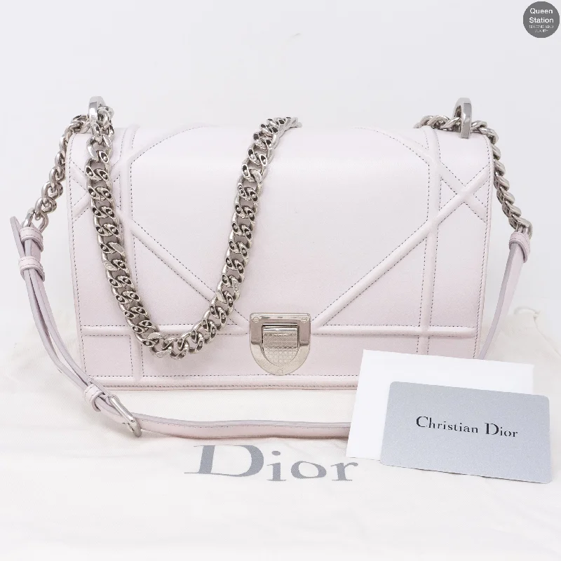 Christian Dior bags with a zip - top closure and multiple compartmentsDiorama Medium Flap Bag Light Pink Leather