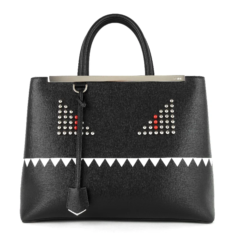 Fendi Baguette bags with a detachable shoulder strap for hands - free convenience2jours Monster Medium Vitello Leather Elite Studded Bag