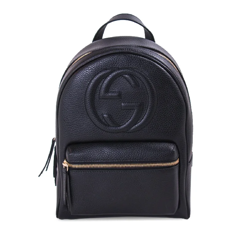 Ladies Gucci Dionysus bags with a chain - link shoulder strapGucci Soho Textured-Leather Backpack